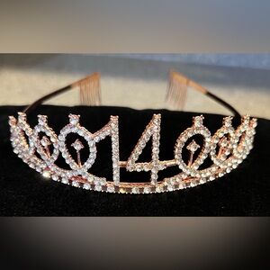 Elegant Rose Gold Tiara with Crystals